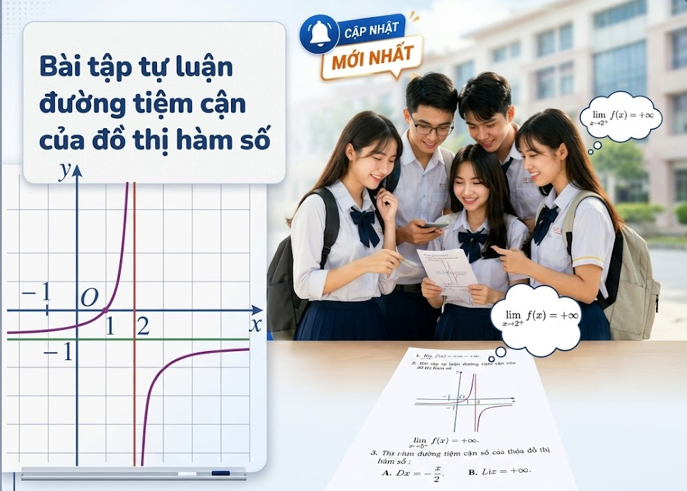 Bài tập tự luận tìm tiệm cần của đồ thị hàm số