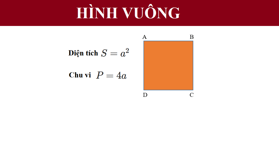 Tính diện tích hình vuông